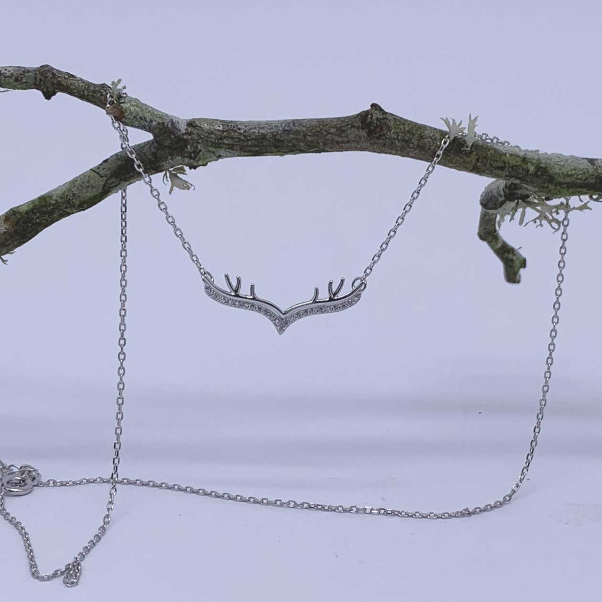 deer antler necklace silver for women
