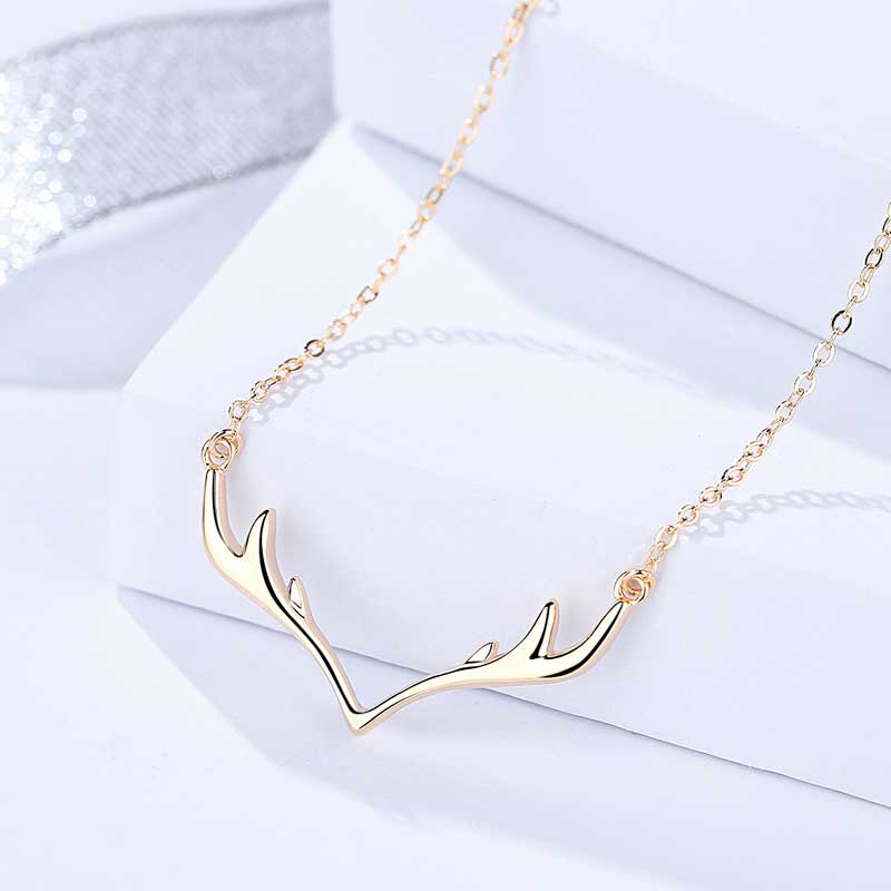 gold necklace chain deer antlers