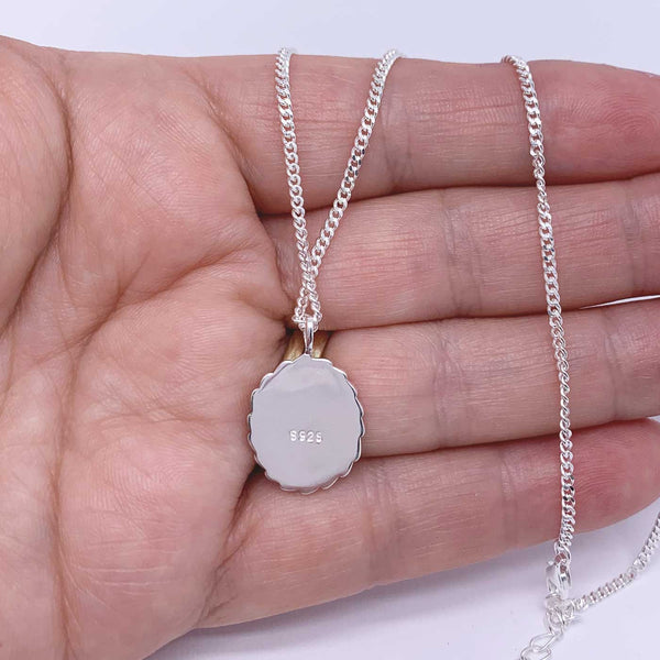 925 Sterling Silver necklace with silver disc Bellamy