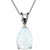 white opal silver necklace