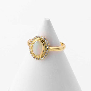 gold adjustable ring with cz diamonds