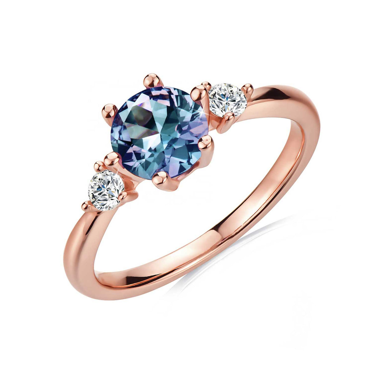 Rose-Gold Crystal Alexandrite Ring "Amal"