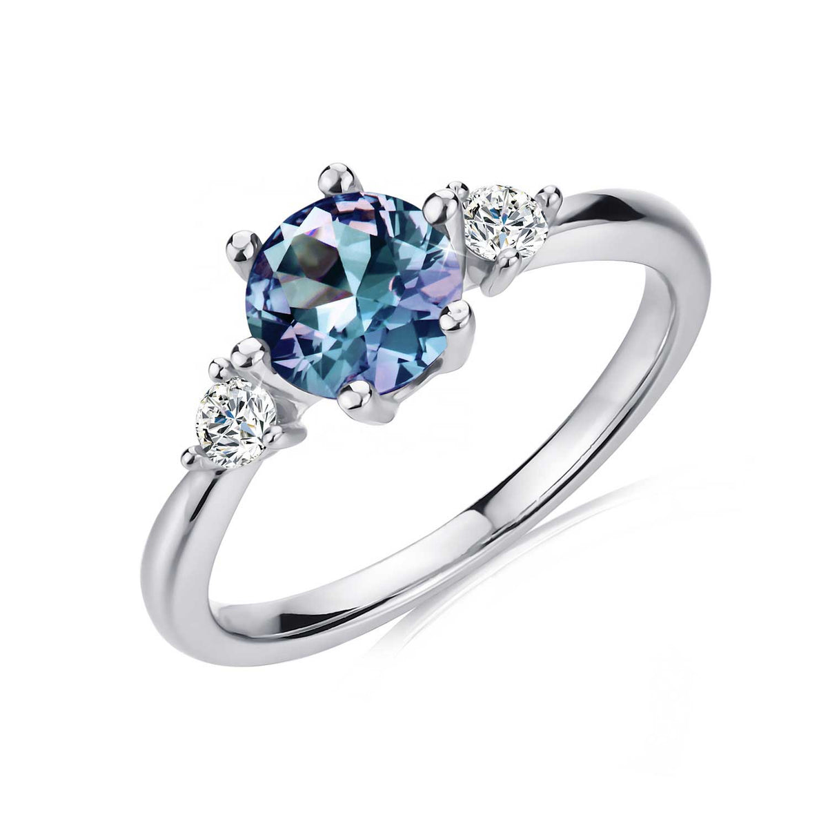 18K White Gold Alexandrite Crystal Ring "Amal"
