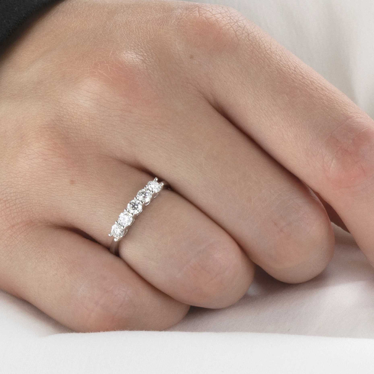 935 Sterling Silver Moissanite Eternity Ring "Avila"