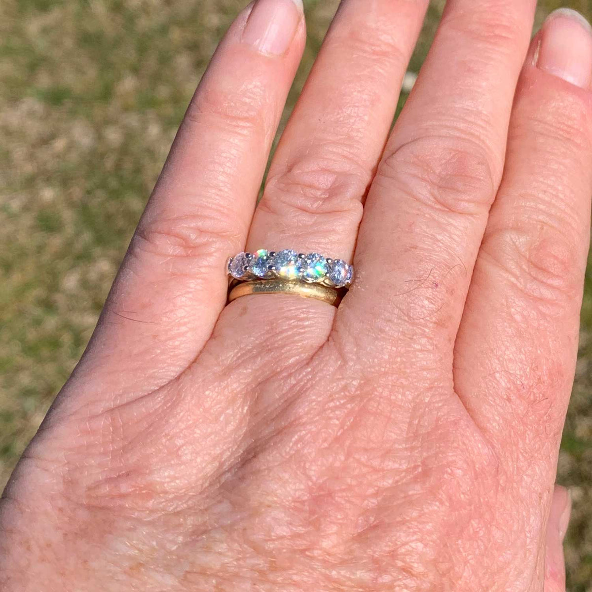 935 Sterling Silver Moissanite Eternity Ring "Avila"