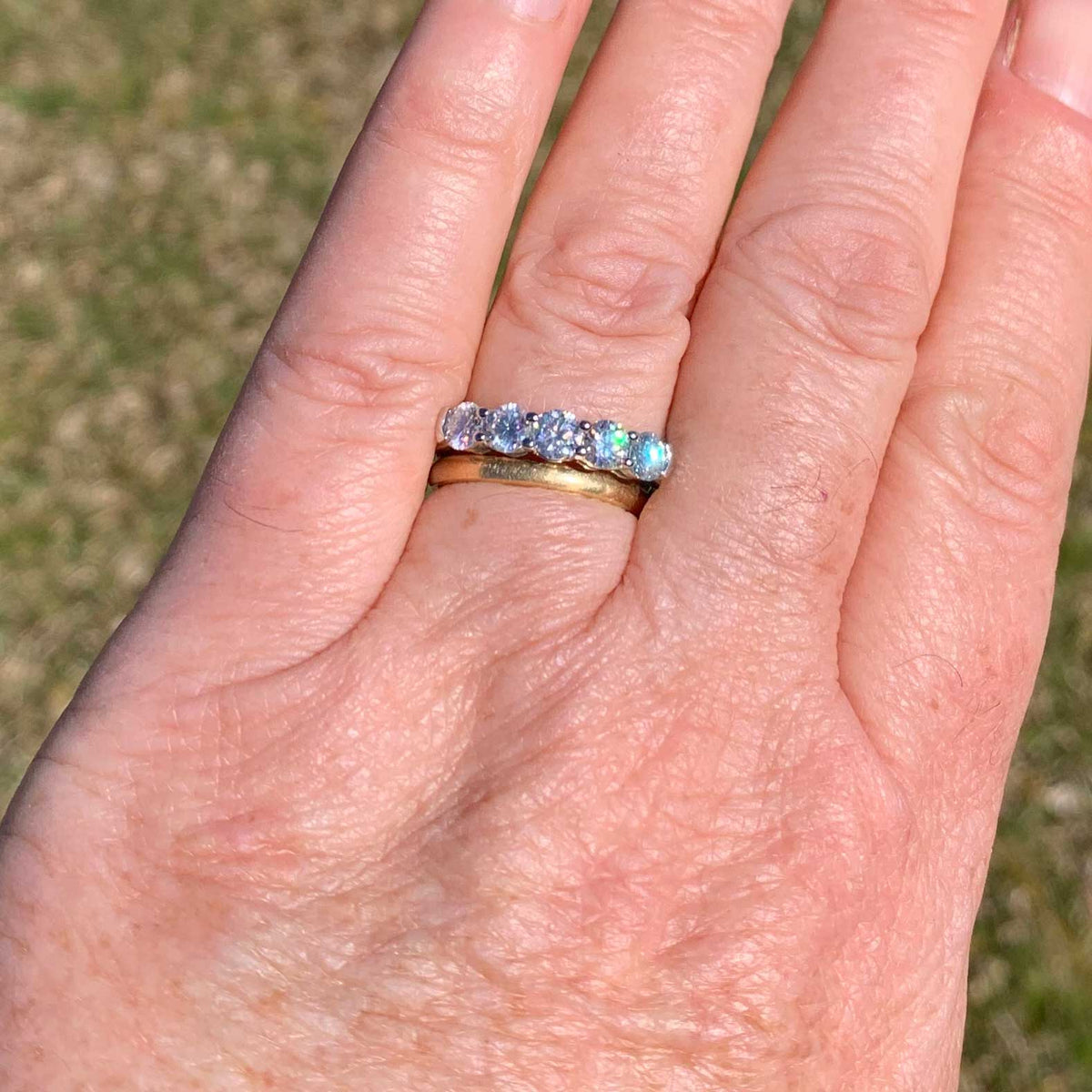 935 Sterling Silver Moissanite Eternity Ring "Avila"