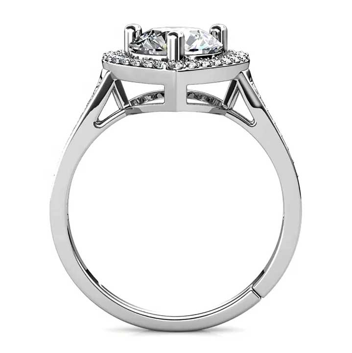 silver adjustable heart ring jewellery