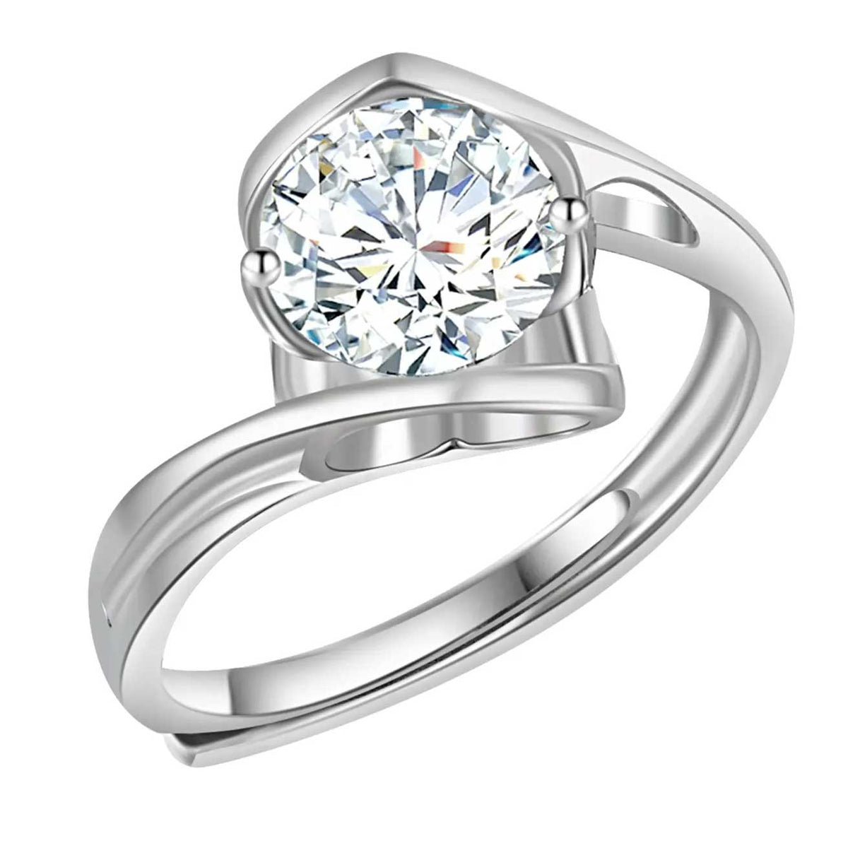 silver adjustable ring wedding