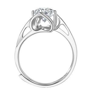 silver adjustable ring engagement