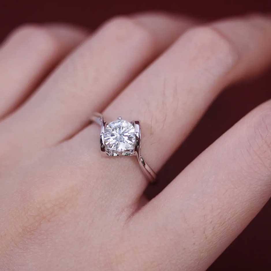 silver adjustable ring frenelle