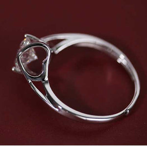 silver adjustable ring heart