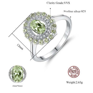 silver green crystal ring Frenelle