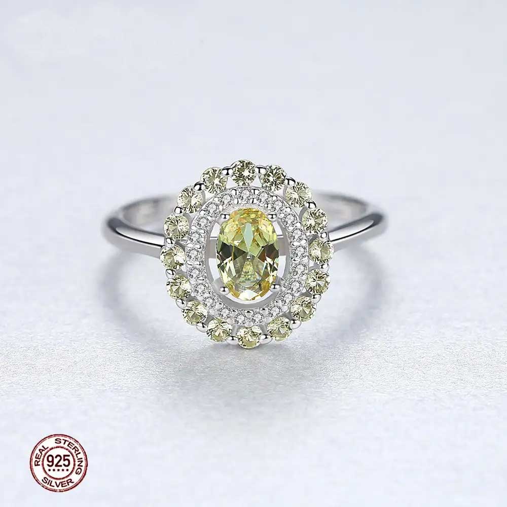 silver green crystal ring jewellery