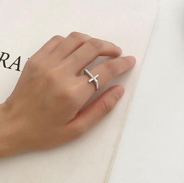 silver cross ring jewellery