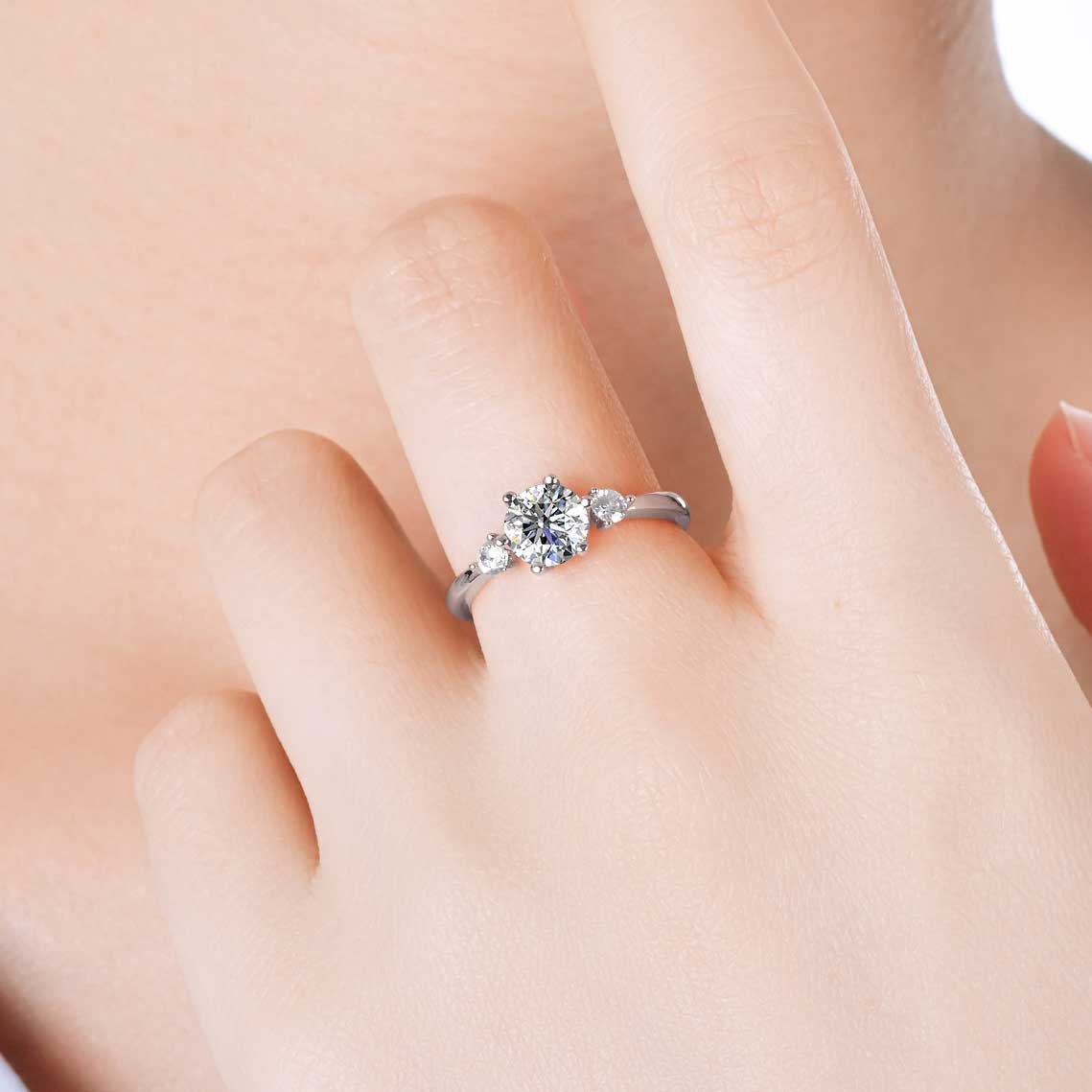 Silver engagement ring moissanite bridal jewellery nz