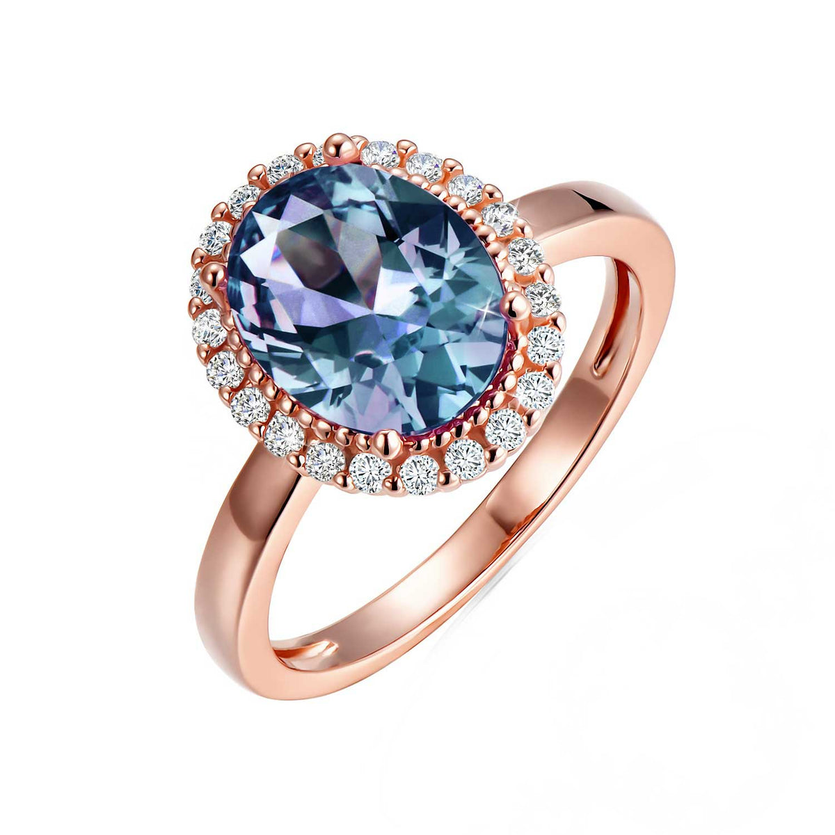 Rose-Gold Alexandrite Ring with large stone "Diana"