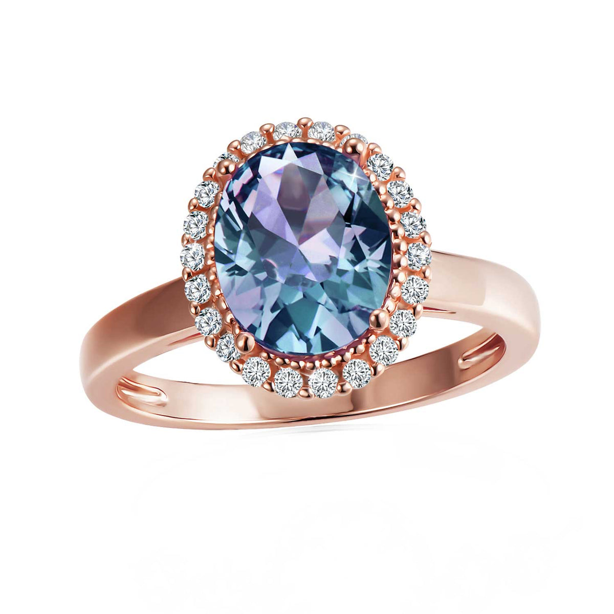Rose-Gold Alexandrite Ring with large stone "Diana"