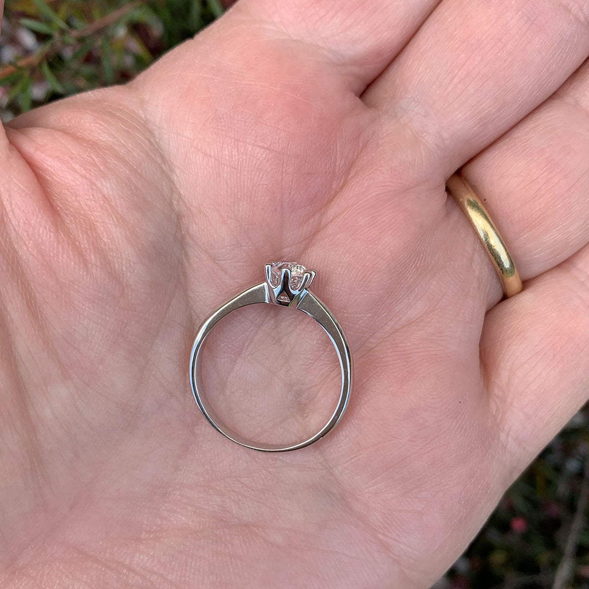 white gold engagement ring bridal crystal