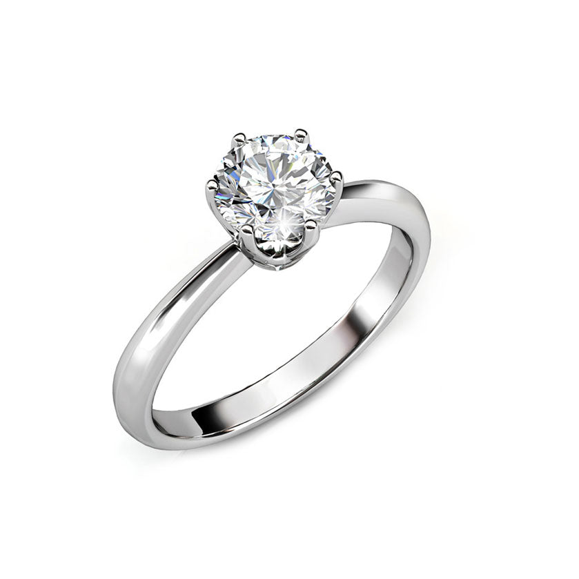 white gold engagement ring bridal crystal