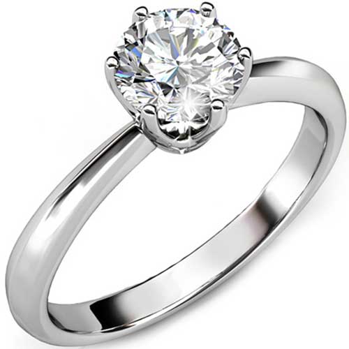 white gold engagement ring bridal crystal
