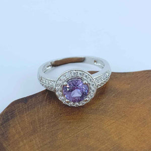 silver alexandrite ring purple