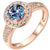 Rose-Gold  Crystal Alexandrite Ring "Halo"