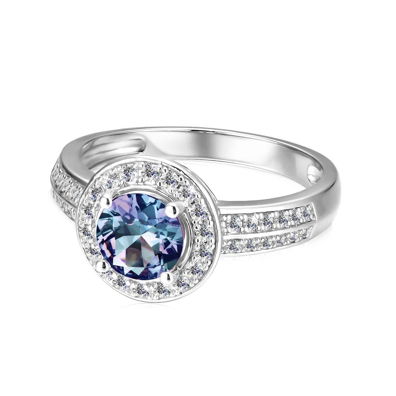 silver alexandrite ring