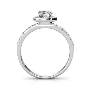 while gold engagement ring crystal diamond