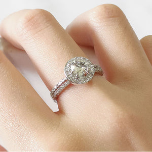 while gold engagement ring crystal diamond