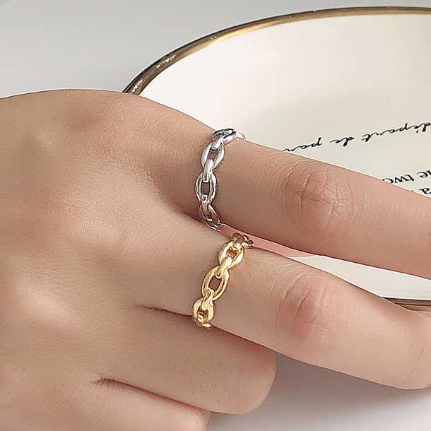 Chain Ring, Gold Chain Ring, Statement Ring, Chunky Ring, Curb Chain Ring,  Cuban Link Ring, Stacking Ring, Gift for Her - Etsy