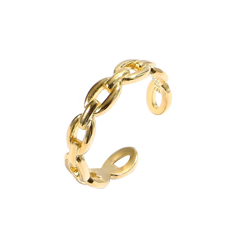 modern gold chain ring
