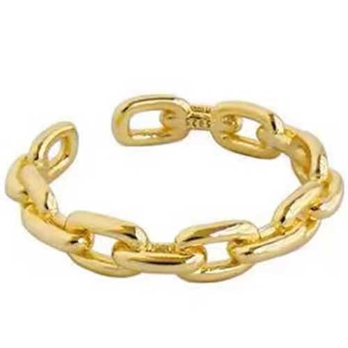 modern gold chain ring