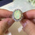 large opal silver ring princess diana style engagement 