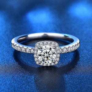 frenelle jewellery engagement ring silver moissanite
