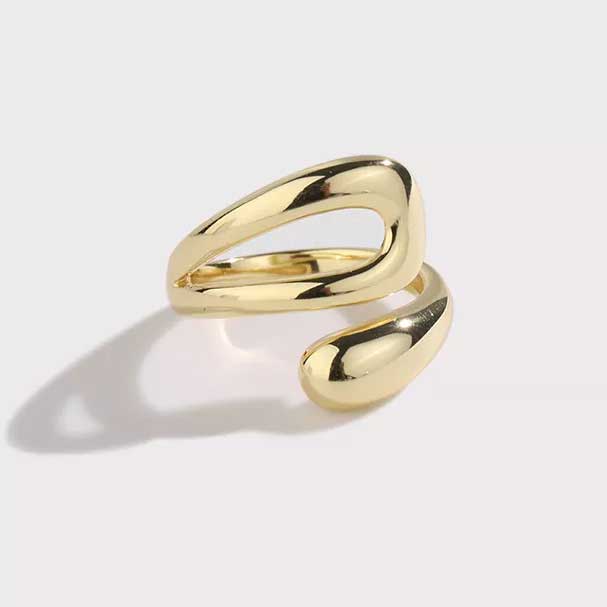 gold adjustable modern ring women