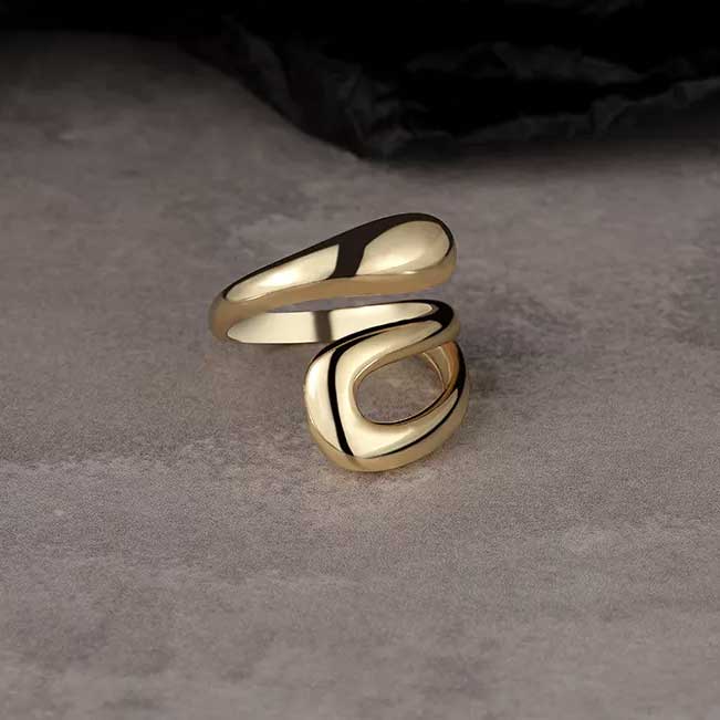 gold adjustable modern ring women