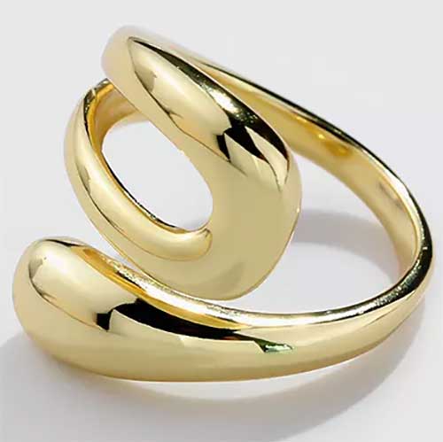 gold adjustable modern ring women