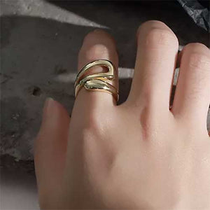 gold adjustable modern ring women