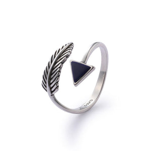 silver feather arrow ring for women girls