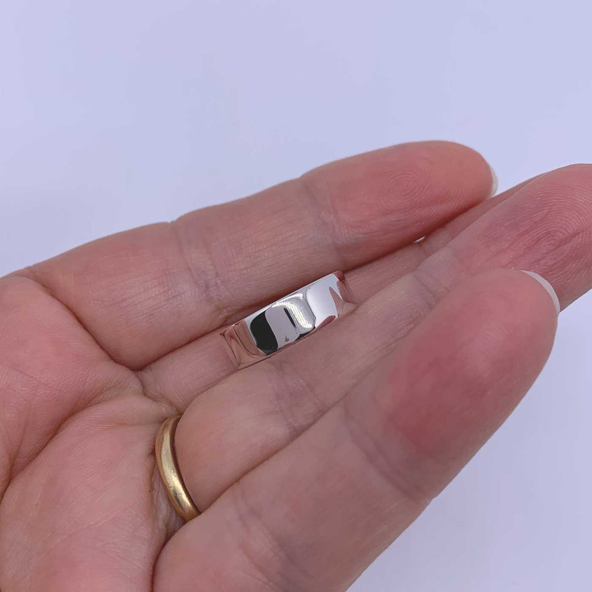 plain modern silver band ring