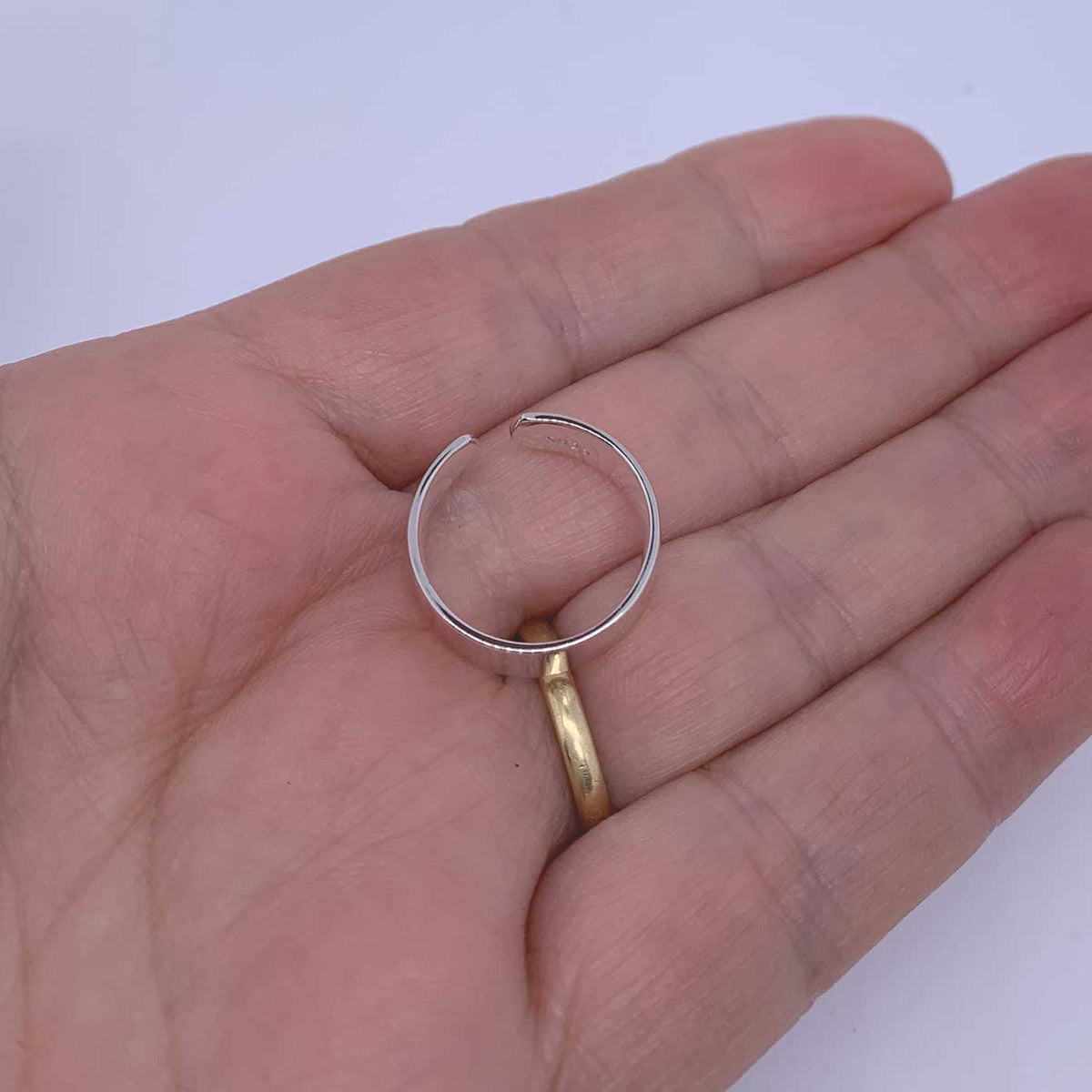 plain modern silver band ring