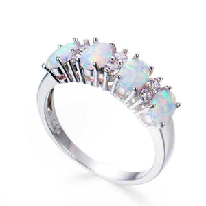 925 Sterling Silver and Opal Dress Ring "Shiloh"  (White)