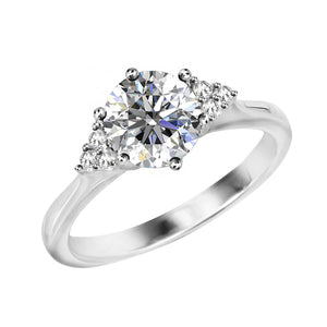 silver moissanite diamond engagement ring sparkle