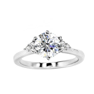 silver moissanite diamond engagement ring bridal