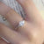 silver moissanite diamond engagement ring