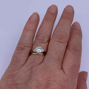 silver moissanite diamond engagement ring frenelle