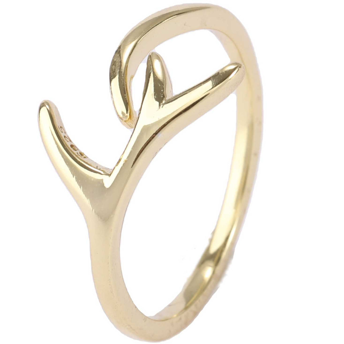 gold modern ring deer velvet antlers