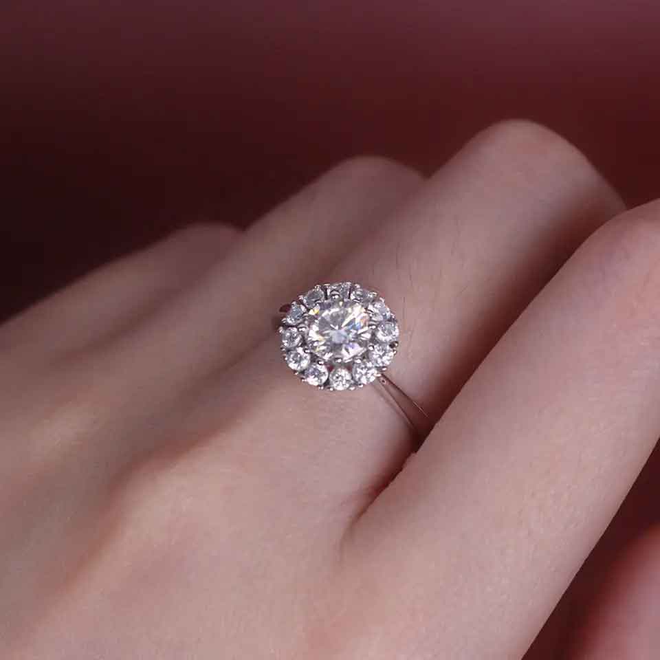 silver moissanite engagement dress ring jewellery nz