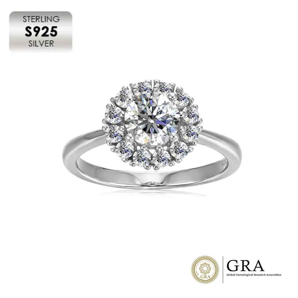 silver moissanite engagement dress ring jewellery nz