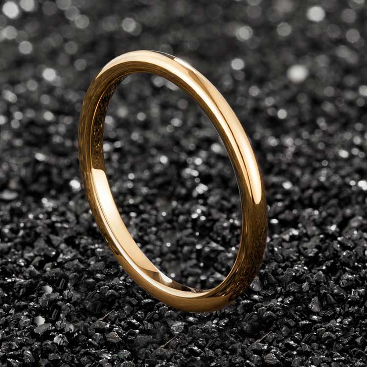 gold tungsten carbide wedding ring
